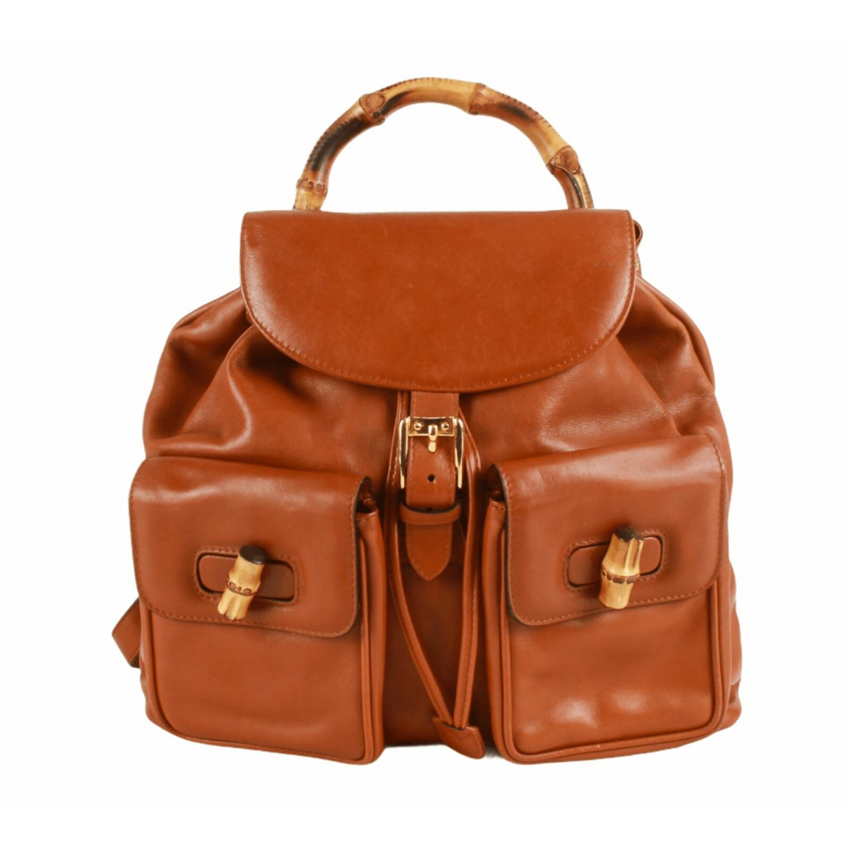 Leather backpack Gucci Brown in Leather 